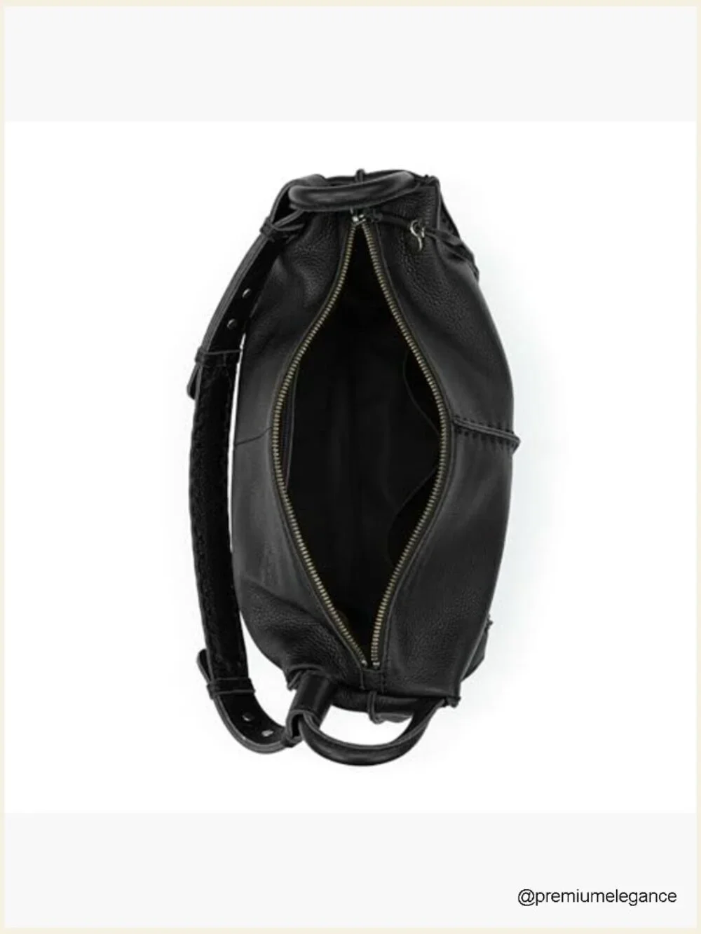 Large Leather Hobo Purse with Zipper Pocket, Everyday Handbag